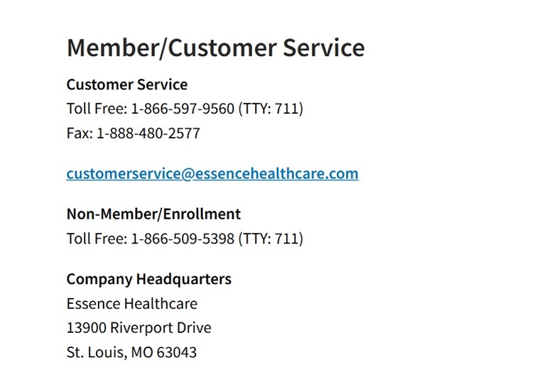 Essence Provider Phone Number